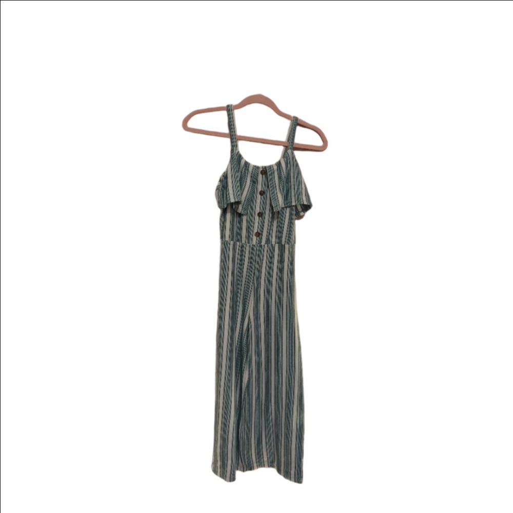 Eyeshadow Girls teal and white‎ long pants jumpsuit size 10